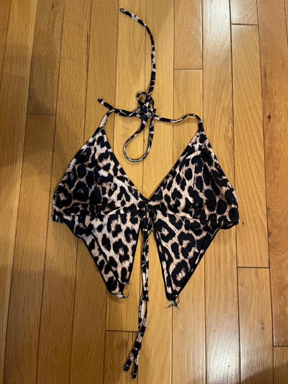 Cheetah print backless halter going out top
